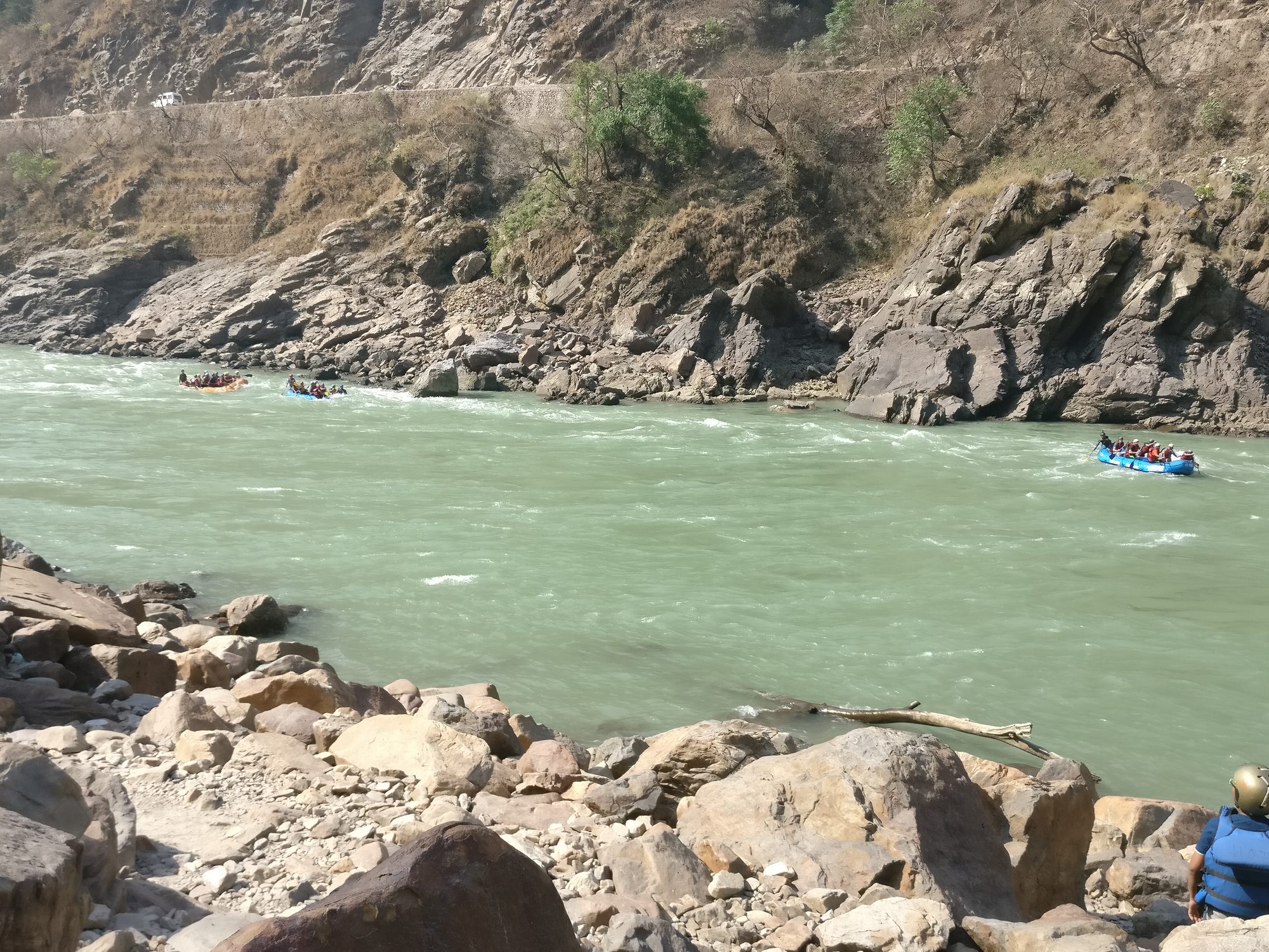 White-water rafting on the Ganga near Rishikesh