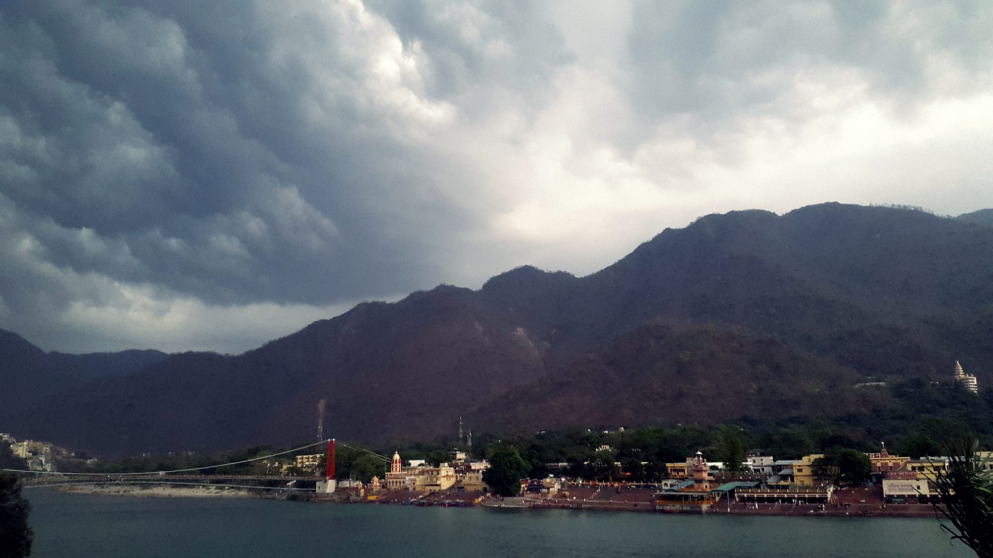 Monsoon storm clouds over the Ganga valley at Rishikesh
